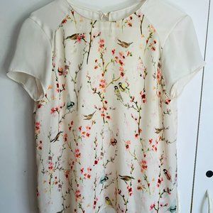 Zara Cherry Blossoms and Birds Blouse